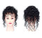 10" Short Curly Human Hair Crown Topper with Bangs for Women 6.3x6.3" Large Wavy Top Hair Pieces Clip in Toupee Hairpieces Wiglets for Thinning Hair Breathable Topper Hairpieces(Curly -Black)