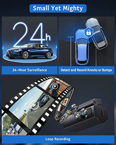 Dash Cam 1080P Car Camera, EUKI Dash Cam for Cars, WiFi Dash Cam with Smart Control App, Car Camera with Night Vision,24h Parking Mode,Motion Detection,Loop Recording, 170° Wide Angle, G-Sensor