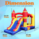 SereneLife Inflatable Bounce House Castle Bouncer - In/Outdoor Portable Jumping Bounce Castle w/Slide, Safety Net - Kids Castle Party Bounce House - Ocean Balls, Air Pump, Carry Bag -SLIB970