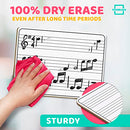 10 Pack Dry Erase Staff Music Lap White Boards 9"X12" l Write Musical Notes and More (Double Sided Mini Whiteboards) Erasers Included