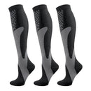 YUEDGE Compression Socks Men & Women,Circulation 15-20 mmHg,Best Support For Running Cycling Hiking Travel Nursing Medical, 3 Pairs Black