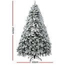 Jingle Jollys Christmas Tree 2.1m Snowy Xmas Trees, Decorations Holiday Party Gift Home Garden Store Decor, 7ft 859 Tips Flocked Snow Foliage Easy Assembly Indoor Outdoor