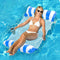 FUNNYTA Water Hammock, 4-in-1 Multi-Portable Water Pool Float Hammock (Saddle, Lounge Chair, Hammock and Drifter) for Adults, Suitable for Travel, Family and Recreation (Striped Blue)