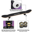 ChromeWheels 31 inch Skateboard Complete Skateboards Double Kick Skate Board 7 Layer Canadian Maple Deck Skateboard for Kids and Beginners