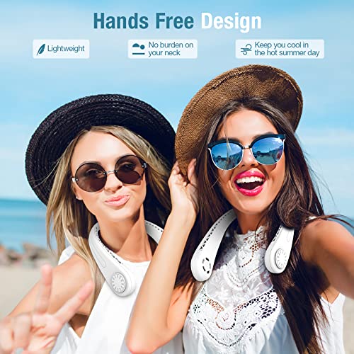 Portable Neck Fan, Hands Free Bladeless Fan, Hanging Personal Fan,3 Speeds, Super Quiet Less Than 25 Decibels, USB-C Rechargeable Neck Fan for Outdoor Indoor