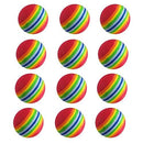 Crestgolf Rainbow PU Foam Golf Practice Balls Sponge Balls Training Aid Swing Backyard Golf Balls 12pcs/Pack (Rainbow(Red))