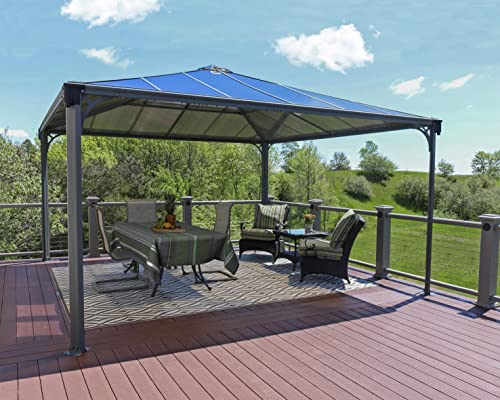 Palram Palermo Outdoor Gazebo - Aluminum Structure & Hardtop - Ideal as Patio Cover or Garden Awning for Year-Round Use - 10 Years Warranty (429X429)