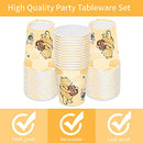 AURORAPARTY 1220pcs Classic Winnie Bear Baby Shower or Birthday Party Supplies Pooh Baby Shower Plates Napkins Cups Gender Neutral Birthday Decoration Tableware Set Serves 24