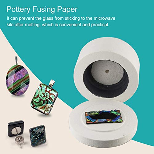 100 Pieces Microwave Kiln Papers and High Temperature Nichrome Wire Jump Rings, Ceramic Fiber Paper Hot Melt Kiln Paper and U Hanger Hooks for DIY Fusing Glass Jewelry