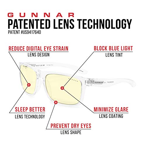 Gunnar Optiks Unisex-Adult Amber Max Blue Light Blocking Computer Glasses, Onyx, One Size, Onyx, One Size