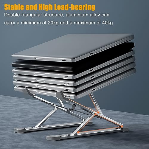 Portable Laptop Stand for Desk,Necomi Foldable Travel Laptop Stand Adjustable Height Computer Stand for Laptop Riser, MacBook Laptop Stand fit for HP Lenovo Dell 10-17 Inch Laptops Tablets