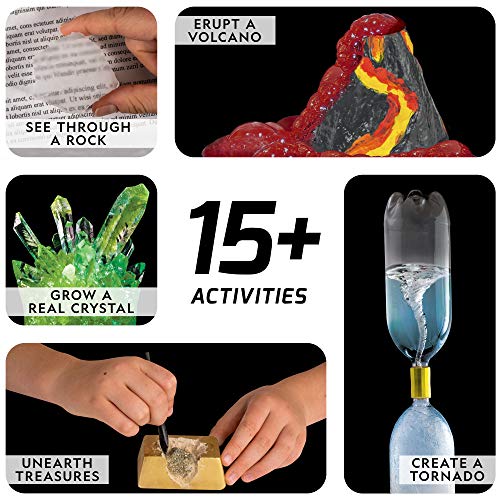 NATIONAL GEOGRAPHIC Earth Science Kit - Over 15 Science Experiments & STEM Activities for Kids, Includes Crystal Growing Kit, Volcano Science Kit