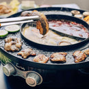 Food Party Hot Pot and Grill Electric Smokeless Grill 220V 2200W with Separable Cooking Plate Hotpot Korean BBQ Indoor Barbecue & Grill Shabu Shabu Pot