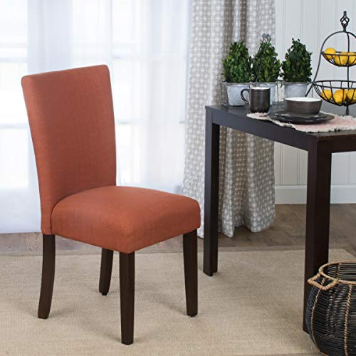 HomePop Parsons Classic Upholstered Accent Dining Chair, Single Pack, Orange