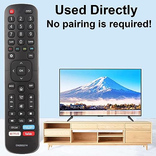 Universal Remote Control for Hisense Remote Control - Direct for All Hisense TV Remote Control LED Smart TVs, with Shortcut Buttons for Netflix, Prime Video, YouTube EN2BS27H