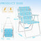 #WEJOY Lightweight Webbing Beach Chair Folding Webbed Beach Chairs Ultralight Web Lawn Chair Portable High Back Camping Chairs Outdoor Folding Chairs for Sand, Concert, Garden, Grey/Blue