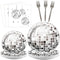 96 Pieces 70's Disco Party Tableware Set 70s Disco Birthday Party Supplies Silver Disco Ball Party Paper Plates Cocktail Napkins Forks for 24 Guests 80s 90s Dance Hip Hop Baby Shower Party Decorations