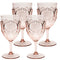 KOMOREBI Shatterproof Acrylic Wine Glasses - Unbreakable Plastic Goblets, BPA-Free & Drop-Proof Glassware - Elegant Drinkware for Indoor & Outdoor Use - 14oz, Set of 4 (Pale Pink)