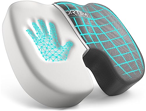 FORTEM Chair Cushion, Seat Cushion for Office Chair, Car Seat Cushion, Coccyx Orthopedic Pillow, Desk Chair Memory Foam Sitting Pillow, Washable Cover (Velour, Grey)