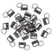 Swpeet 45Pcs Gun-Black 1 Inch Key Fob Hardware with Key Rings Sets, Perfect for Bag Wristlets with Fabric/Ribbon/Webbing/Embossed and Other Hand Craft - 25mm, Gun-black, 25