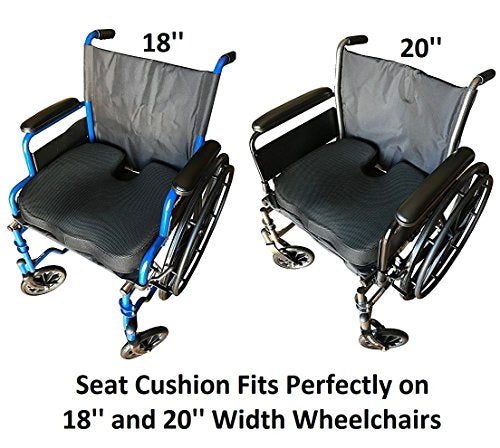 Orthopedic Seat Cushion Coccyx Extra Large Memory Foam Gel Sitting Pillow for Back Pain, Sciatica and Tailbone Relief - Perfect Fit for Office and Kitchen Chair, Wheelchair, Car, Truck (XL-Black)
