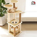 Floofi 120cm 5 Layer Multi-Level Indoor Cat Condo Cat Tree Play House Tower Scratching Post Beige