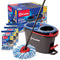 O-Cedar EasyWring RinseClean Microfiber Spin Mop & Bucket Floor Cleaning System with 3 Extra Refills, Grey, (169429)