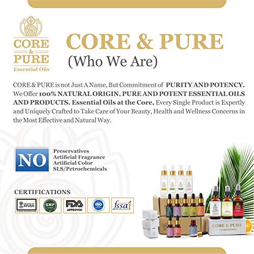 CORE & PURE Cedarwood Grade-A, Essential Oil- Best for Healthy Hair, Youthful Skin |Ayurvedic, Organic, Natural|- 12ml