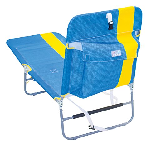 RIO beach Portable Folding Backpack Beach Lounge Chair with Backpack Straps and Storage Pouch, Yellow Stripe