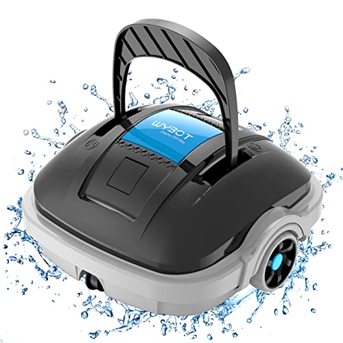 WYBOT Cordless Pool Vacuum, Robotic Pool Cleaner, with Updated Battery Up to 100Mins Runtime, Strong Suction, Automatic Vacuum for Above/In-ground Ground Flat Bottomed Pools Up to 80 Sq.m