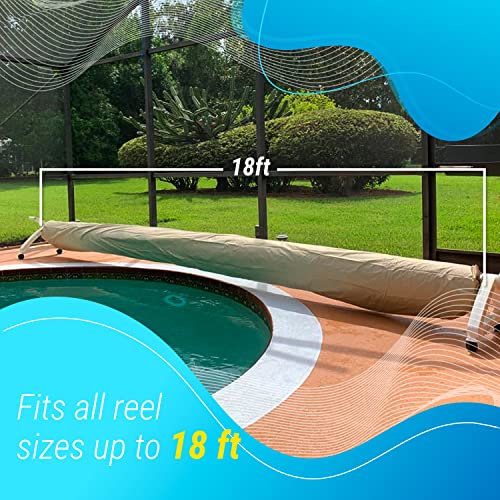 ARDILA VEELA Swimming Pool Solar Reel Protective Cover for Pools up to 18' Wide - Poly Tarp Swimming Pool Solar Blanket Protective Cover - Reel Protective Cover for Pools - Winter Cover (Cover Only)