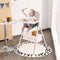 BABY JOY 4-in-1 Baby High Chair, Wooden Highchair Booster Seat w/Adjustable Seat & Double Removable Tray, Infant Dining Chairs Rocking Chair w/Storage Bag, Footrest & 3-Point Safety Belt, Gray