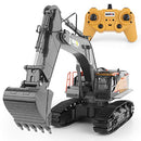 Upgraded Charging Excavator RC Toy 22-Channel Full-Function RC Excavator Sand Engineering Vehicle 1:14 2.4Ghz with Lighting and Sound Effects of Remote Control Engineering Toy Excavator
