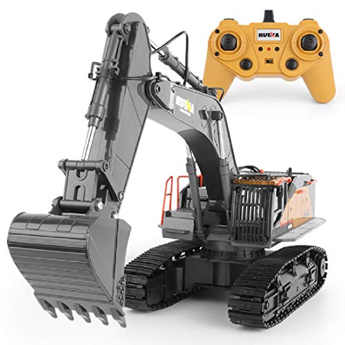 Upgraded Charging Excavator RC Toy 22-Channel Full-Function RC Excavator Sand Engineering Vehicle 1:14 2.4Ghz with Lighting and Sound Effects of Remote Control Engineering Toy Excavator
