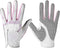 Fashion Golf Gloves, Women's Ladies Girls All Weather Leather Golf Gloves with Non-Slip Grip, Soft, Breathable, Wear-Resistant, A Pair/2 Pack for Left & Right Hand Golf Rain Gloves, womens, Pink-White, 19 (Middle Finger Length 2.95")