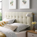 (Queen, Ivory Fabric) - Modway Emily Upholstered Tufted Button Fabric Queen Size Headboard in Ivory