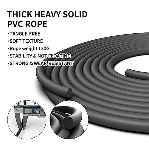 PROIRON Weighted Jump Rope 1LB, Skipping Rope with Aluminum Alloy Handle, Extra Thick 7mm Heavy Jump Ropes Adult for Women Men, for Exercise, Boxing, Fitness (Adjustable Speed Rope 3M Long)-black