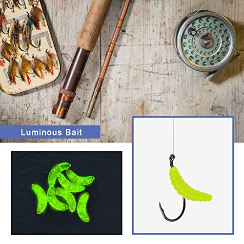 250pcs Fishing Lures Soft Plastic Earthworm Corn and Maggot Shape Fishing Lures Soft Bait Shad Fishing Lures Artificial Lifelike Maggot for Freshwater Saltwater