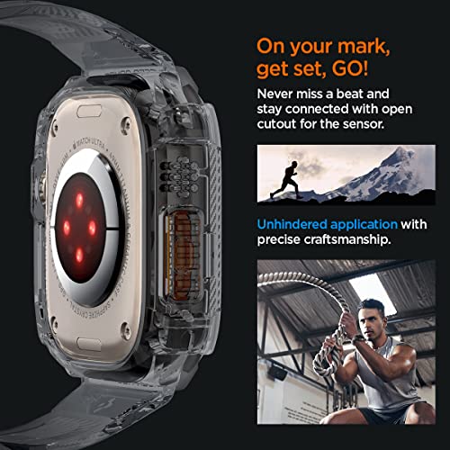 SPIGEN Rugged Armor Pro Case + Strap Band Designed for Apple Watch Ultra 2/1 49mm Adventure ready Resilient Soft Cover - Space Crystal
