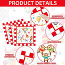 gisgfim 96 Pcs Circus Party Supplies Paper Plates Napkins Carnival Party Disposable Tableware Set Birthday Decorations Favors for Kids Baby Shower Circus Decor Serves 24