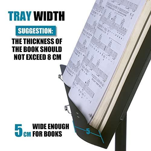 GLEAM Sheet Music Stand - 5 in1 Desktop Book Stand Metal with Carrying Bag Folder and Clamp