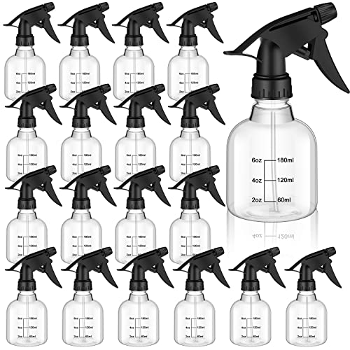 24 Pieces Empty Spray Bottles for Cleaning Solutions Refillable Container Adjustable Hair Spray Bottles 250 ml/ 8 oz Mister Spray Bottle for Watering Plants Showering Pets