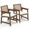 FURINNO Tioman Teak Hardwood Outdoor Armchair with Cushion (Set of 2)