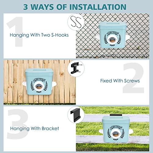 ‎Tgeyd Chicken Feeder, 10 LB Chicken Coop Accessories, Chicken Feeders No Waste for Chicks and Hens, Waterproof Automatic Chicken Feeder, Hanging Chicken Feeder with 3 Ports (Patent Product)