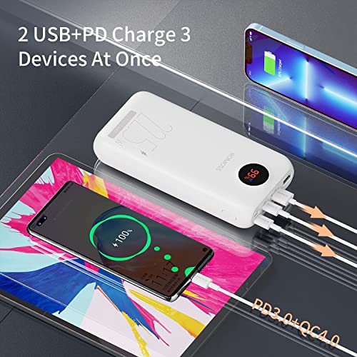 ROMOSS 30000mAh Power Bank, 22.5W PD Portable Charger 3 Outputs USB C Power Bank External Battery Packs Power Bank Fast Charger Compatible with iPhone 13/12, iPad Pro, Samsung S22/S21 and More