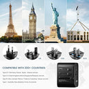 LENCENT Universal Travel Adapter, International Charger with 3 USB Ports & Type-C PD Charging Adaptor for Cellphones,Laptop, All in One Travel Plug Adapter for Over 200 Countries (USA UK EU AUS) Black