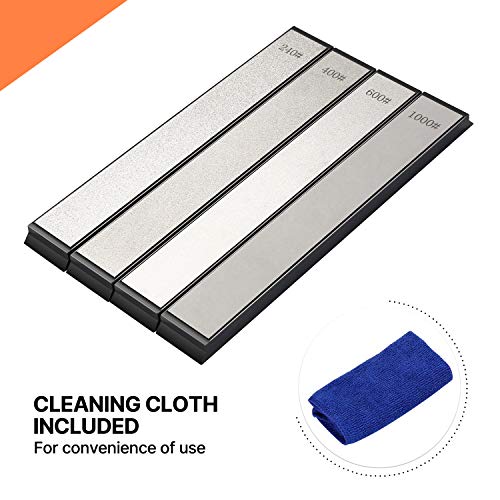 Diamond Sharpening Plate Set 4 PCS Grit 240/400/600/1000 Knife Sharpener Stone,Knife Sharpening Stone for Kitchen Knife Sharpener Professional Sharpening System Stone