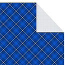 Hallmark Flat Christmas Wrapping Paper Sheets with Cutlines on Reverse and Gift Tag Seals (12 Folded Sheets, 16 Gift Tag Stickers) Blue and Silver Snowflakes, Deer Forest Scene, Blue Tartan Plaid