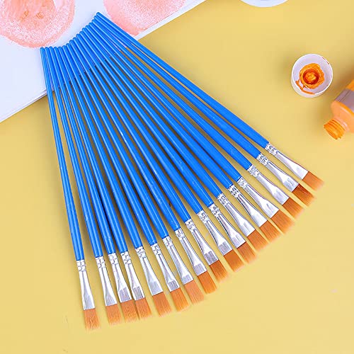 100 Pcs 165mm Flat Paint Brushes Acrylic Paint Brushes Watercolor Brushes Painting Kit Art Supplies for Acrylic Oil Watercolor Paint Party Classroom Starter (100Pcs Flat)