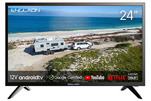 ENGLAON 24″ HD Android11 Smart LED 12V TV with Built-in Bluetooth 5.0 & Chromecast for Caravan Motorhome RV